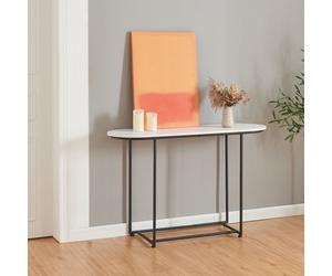 Table console Nordfron 120 x 40 x 75 cm noir effet marbre blanc