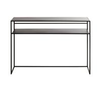 Table console - PEGANE - Industriel - Métal laqué noir - 112x28x81 cm