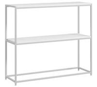 Table console plateau étagère dim. 100L x 30l x 87H cm acier panneaux blanc Blanc G