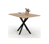 Table console pliable ALIX 2-4 personnes pied araignée bois et noir 103 x 76 cm
