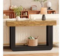 Table console rectangulaire en bois de 139,7 cm derrière le canapé, table d'appoint étroite de style rustique pour entrée, couloir, salon (marron tigre)