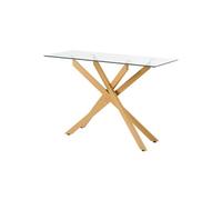 Table Console Rectangulaire Moderne Avec Plateau en Verre Trempé Capacité 22,68kg