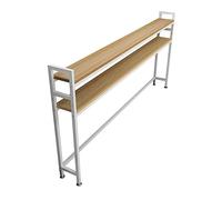 Table console rectangulaire moderne - Table étroite pour canapé d'entrée et de couloir, design haut en bois massif pour les petits espaces, étagère arrière élégante pour salon et décoration d'entrée.