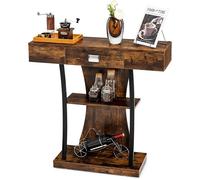 Table Console -RELAX4LIFE- Console Meuble d'Entrée - 3 Niveaux - Dispositif Anti-Basculement - Support en Métal - Charge 60KG