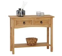 IDIMEX Table Console Salsa, Style Mexicain avec 2 tiroirs et 1 étagère, Table Console idéale pour entrée, en Bois Naturel, en pin Massif Finition teintée/cirée