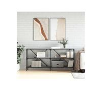 vidaXL Table console Sonoma 160x30x75 cm, bois d'ingénierie et fer, gris