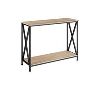 Table console - TECTAKE - Console TACOMA au style industriel en bois et acier 100 x 35 x 80,5 cm - Bois clair