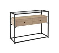 Table console - TECTAKE - Console READING au style industriel en bois et acier 101,5 x 41,5 x 80,5 cm - Bois clair