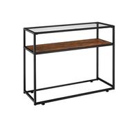 Table console - TECTAKE - Console KILKENNY au style industriel en bois et acier 101,5 x 41,5 x 80,5 cm - Bois foncé