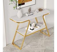 Table Console Table console à 2 niveaux, table d'entrée en marbre, table de canapé d'appoint avec plateau en fer, table d'entrée, table de balcon de salon, armoire de lit (couleur : style 4, taille :