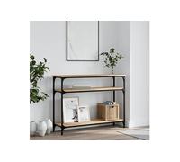 vidaXL Table console bout de canapé Table d'appoint avec pieds et rangement Industriel Chêne Sonoma
