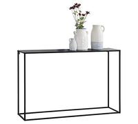 Table Console Table d'Appoint Industriel en Métal Résistant 74 x 115 x 32 cm Noir Mat