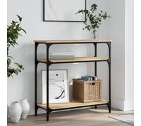 Table Console, Table d'Appoint avec Pieds, Bout de Canapé avec Rangement, Meuble d'Entrée Salon, Industriel, Chêne Sonoma Bois d'Ingénierie 834036