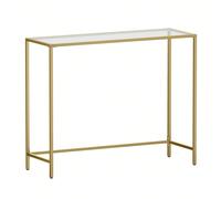 Table Console, Table D'entrée, Bout De Canapé, Pieds Réglables, Doré Doré