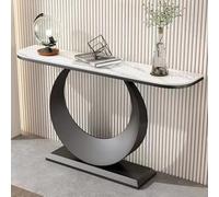Table console, table d'entrée en ardoise, table de canapé, table d'appoint contemporaine en demi-lune, table derrière le canapé, table de couloir, table d'entrée élégante