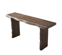 Table Console, Table d'entrée étroite de Style Ferme Wabi-sabi en Bois Massif avec Bords irréguliers pour Couloir, Chambre, Salon, Hall d'entrée (120 x 40 x 75 cm)