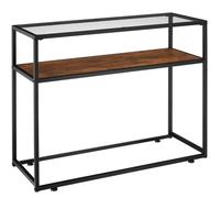 Table console - TECTAKE - Console KILKENNY au style industriel en bois et acier 101,5 x 41,5 x 80,5 cm - Bois foncé