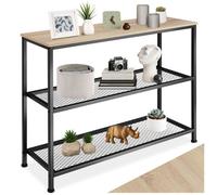 Table console - TECTAKE - Console TACOMA au style industriel en bois et acier 100 x 30 x 81 cm - Marron clair