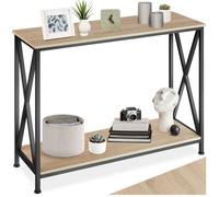 Table console - TECTAKE - Console TACOMA au style industriel en bois et acier 100 x 35 x 80,5 cm - Bois clair