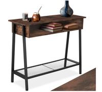 Table console style industriel Bois foncé industriel, rustique