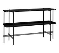 Table Console TS H72 cm avec 2 Étagères et Plateau Noir/ Marbre Marquina Noir