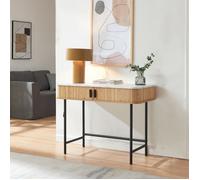 Table console Tvedestrand 100 x 50 x 76 cm effet marbre blanc / naturel