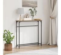 Table Console Vidaxl Artisan Chêne 75x19,5x75 Cm Bois Composite Et Acier