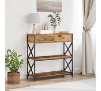 Table Console Vidaxl En Bois Ancien 75x28x75 Cm En Bois D'ingénierie Et Acier