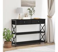 Table Console vidaXL Noir Chêne 100x28x75 cm Bois d'ingénierie et Acier