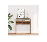 Table console vieux bois 78x30x80 cm bois d'ingénierie, table de canapé, table console de couloir, support de 856620