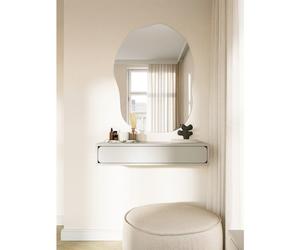 Table console - WUWU - 90 cm - suspendu avec tiroir - grège