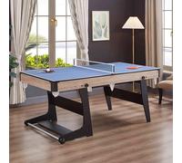 Table Convertible 3 en 1 de Style américain : Billard, ping-Pong, Table à Manger for Usage intérieur Domestique et Commercial(D,1.85m)