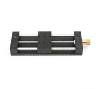 Table coulissante linéaire en alliage d'aluminium avec axe X 75 mm, charge de 10 kg, système de positionnement de précision pour appareils de mesure et de test optiques, noir (0-120 mm avec base)