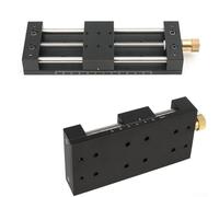 Table coulissante linéaire pour station de déplacement de l'axe X, plage de voyage de 75 mm/120 mm, alliage d'aluminium avec acier inoxydable, capacité de charge de 10 kg, Compat (0-75 mm avec base)