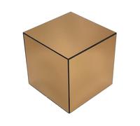 Table cubique miroir ambre. bout de canapé. table d'appoint cube miroir 40cm