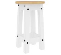 Table cuisine 2/4 personnes + chaises Blanc - LEMON® Tabourets de bar lot de 2 blanc - Bois massif de pin 787 - Soldes