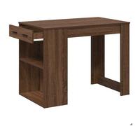 Table cuisine CLOUD, Brun Bureau/Table - 1/2 personnes - avec tiroir et étagère chêne marron bois d'ingénierie tt62