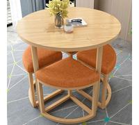 Table Cuisine Petit Espace avec 4 Chaises, Table de Reunion, Plateau de Table Haute Densité, Facile a Ranger, Idéal pour La Maison, L'appartement, Le Bureau ou La Salle de Conférence(Orange)