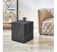 Table d' appoint Ellelu 45 x 40 x 40 cm aspect marbre noir