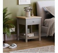 Table d’appoint Arlington 1 tiroir gris et chêne - Table de bout de canapé, table basse ou pour ordinateur portable