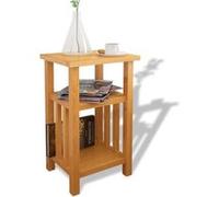 Table d appoint avec étagère à revues Chêne massif 27x35x55 cm Brun G