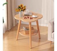 Table d’appoint avec Rangement, Tables d’appoint à 2 Niveaux du Milieu du siècle pour Le Salon, Petite Table de Chevet, Tables de Chevet, Meubles de Chambre à Coucher, Blanc
