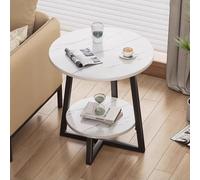 Table d’appoint avec Rangement, Tables d’extrémité du Milieu du siècle pour Le Salon, Table de Chevet à 2 Couches à Petits Pieds en Bois, Tables de Chevet, Meubles de Chambre à Coucher