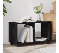 Table d appoint avec roulettes Chêne noir 72x33x42,5 cm Bois d ingénierie