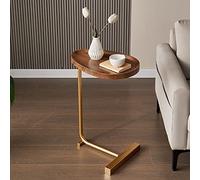 Table D Appoint Canape, Petite Table Basse, Table Basse Ronde Bout De Canapé Cadre En Métal, Petite Table Pour Ordinateur Style Industriel Table Basse Pour Salon, Chambre, Bureau ( Color : Gold-H , Si