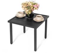 Table D’appoint Carrée D’extérieur Avestar, Plateau À Lamelles Et Pieds Réglables, Pour Terrasse, Jardin Ou Piscine