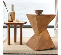 Table d’Appoint Design - Bout de Canapé de Salon Carré - Béton Léger Guéridon Style Moderne - 30x31x45.5cm