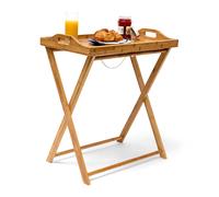 Table d’appoint desserte en bambou léger pratique table pliante en bambou
