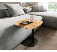 table d’appoint Edge Boot 50x50 cm chêne naturel bord suisse Eleny métal noir