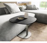 table d’appoint Edge Boot 60x60 cm céramique Laminam® Noir Desir brun Eleny acier inoxydable brossé